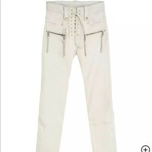Unravel project white leather lace up pants size 25